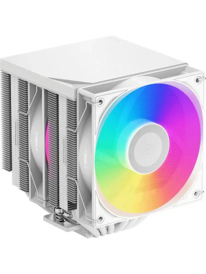 ����� ��� ���������� PCCooler RT620Pro TC ARGB WH (265W, 4-pin PWM, 157.5mm, Al/Cu, 6x6mm, 2x120mm, 73.32CFM, 34.9dBA, 2200RPM, S: 1851/1700/1200/115X, AM5/AM4, white)