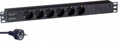���� ������� Exegate PDU-19H602 Al-6S-EU2, 19",1U,����, 6Schuko, ���������, 2� (EX280827RUS)