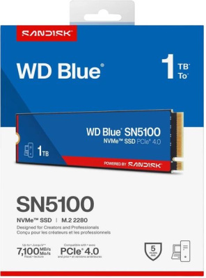 ���������� SSD 1TB WD Blue SN5100, M.2 2280, PCI-E 4.0 x4 (WDS100T5B0E)
