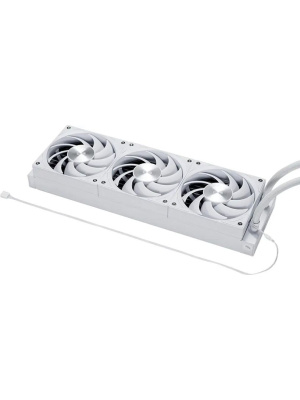 ������� ���������� PCCooler DS360 ARGB Display WH (310W, 360mm, LED, White, ARGB/ Fans: 3x120mm, 90.56CFM, 39.8dBA, 2500RPM/ Pump height 65mm, 15dBA, 2600RPM, Rad thickness 27mm/ S: 1851, 1700, 1200, 115X, AM5, AM4)