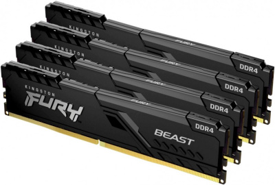 ����������� ������ 64Gb Kingston Fury Beast Black DDR4 3200MHz  (KF432C16BB1K4/64) (4x16Gb KIT) retail