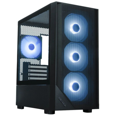 ������ XASTRA  A401M 4ARGB-V2 Black mATX/Mesh /ScrewlessTG+mesh panel/ 4x120mm ARGB PWM FC fans/ A401M-V2-4FC12A