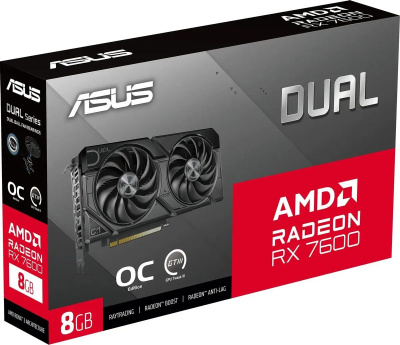 ���������� Asus AMD Radeon RX 7600 DUAL-RX7600-O8G-EVO 8�� Dual, GDDR6, OC, Ret 90YV0LD0-M0NA00