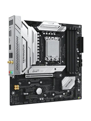 ����������� ����� MAXSUN MS-Terminator B860M WIFI, LGA1851, B860, 4*DDR5, 4*SATA3, 3*M.2, USB 3.2, USB 2.0, Type-C, 1*PCIEx16, 1*PCIex4, 1*PCIex1, HDMI+DP, mATX