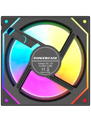 ���������� Powercase (M52-12 ARGB) Black 120x120x25�� (PWM, 100��./���, 4pin PWM (M+F)+ 3pin ARGB (M+F), 600-1800�10% ��/���) Bulk