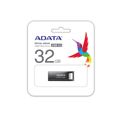������ 32 �� USB 3.2 Gen 1 ADATA UR340, ������ (AROY-UR340-32GBK)