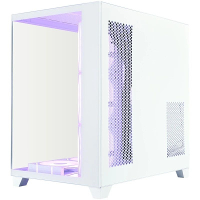 ������ 1STPLAYER MEGAVIEW MV8-TP ARGB White / ATX / 7x120mm ARGB fans & hub / MV8-TP-WH-6FC7R-W-1FC7-W-HUB2