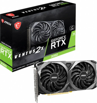 ���������� MSI PCI-E 4.0 NVIDIA GeForce RTX 3060 12288Mb 192 GDDR6 1680/15000/HDMIx1/DPx3/HDCP Ret