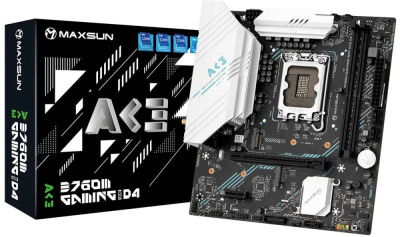 ����������� ����� Maxsun B760M GAMING WIFI ACE D4, Intel B760, Socket 1700, mATX
