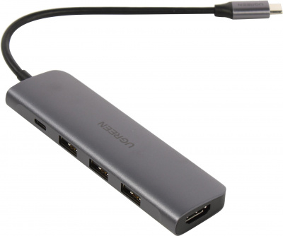 ��� Ugreen CM136 (50209) USB Type C to HDMI + USB 3.0*3 + PD Power Converter. ����: �����