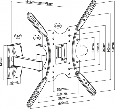 ��������� Ultramounts UM903 ��� ����������, ���������, 32-55", �� 20 ��, ���������, ���������, ����������, ������