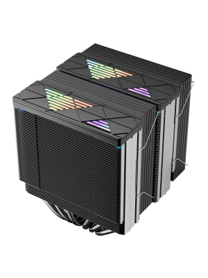����� 1STPLAYER CRYO CY12L-D Black / 6HPx6mm, dual tower, 2x120mm ARGB fans, 750-1900 RPM, 57.6 CFM, 38.2 dBA / CY12L-D-BK