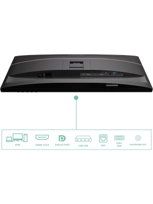 ������� AOC Q27P4CV 27" IPS, 2560x1440, 120Hz, 4ms, 350�d/m, 1500:1 | HDMI(2.0), DP(1.4), Type-C(PD-96W), 4xUSB 3.2, RJ45 | HAS, Pivot, Swivel, InPSU, Speakers, Vesa 100, Black