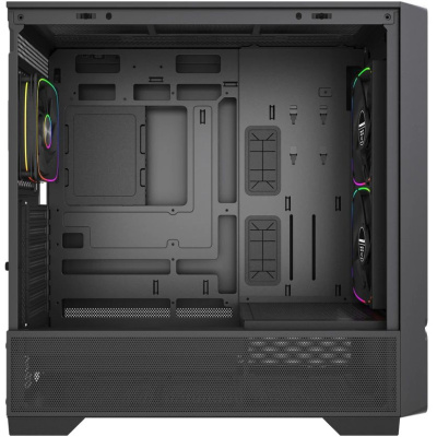 ������ Powercase AX5, Black, TG, Type-C, 2x 140mm +3x 120mm ARGB PWM Fans, Nylon filters, ������, ATX  (CJXA-A5)