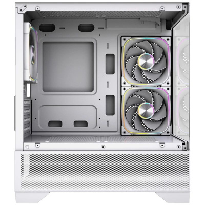 ������ Powercase Vision Micro M4W, Tempered Glass, Type-C, 3x 120mm ARGB PWM Fan, �����, mATX  (CVMM4W-A3)
