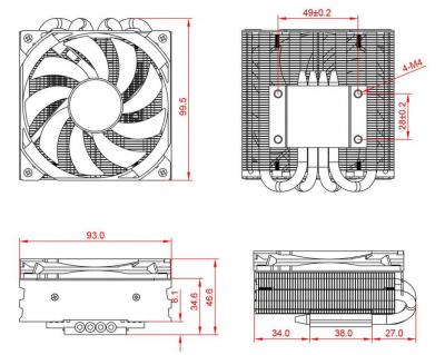    ID-COOLING IS-47S (Socket 115x/1200, 1700, AM4, 1x92 , 800-3600 /, TDP 95 )