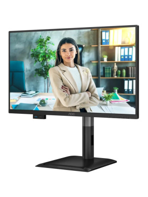 ������� AOC 24P4U 23.8" 1920x1080 WLED 16:9 IPS 300cd, 1500:1, 20M:1, 4ms, 178�/178�, VGA, HDMI, DP, USB hub: USB3.2x3, USB-B3.2, USB-C(15W), 120Hz, Speakers, Tilt, Height, Swivel, Pivot, Internal, VESA, Black, 3y