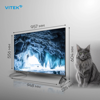 ��������� QLED Vitek 43" VT-43QUBS500 Google TV Frameless ������/������ 4K Ultra HD 60Hz MEMC DVB-T DVB-T2 DVB-C DVB-C2 DVB-S DVB-S2 USB 2.0 WiFi Smart TV