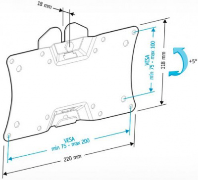 ��������� Holder LCDS-5060 ������ ��� �� �� 19-32" ��������� �� ����� 18�� ������ 5� VESA 200x100 �� 30 ��