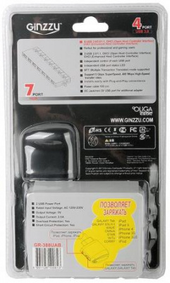 ������������ USB 3.0 GINZZU GR-388UAB 4 � USB 3.0 3 x USB 2.0 ������ 