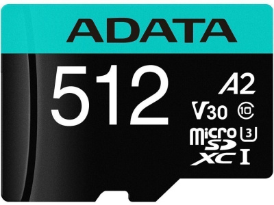����� ������ 512Gb MicroSD ADATA + SD ������� (AUSDX512GUI3V30SA2-RA1)