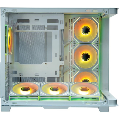 ������ XASTRA QR600 7ARGB C10-UC White ATX/Aquarium/Curve Glass /Led Strip/ 7x120mm ARGB PWM FM fans/ Argb+PWM HUB 10port /Type-C/ QR600-7FM12A-C10-UC-L-WH
