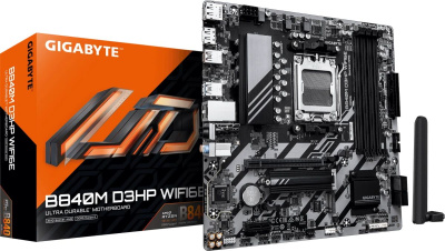 ����������� ����� Gigabyte B840M D3HP WIFI6E, AM5, AMD B840, mATX, Ret