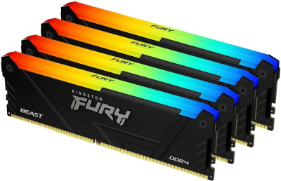 ������ ����������� Kingston 64GB 3200MT/s DDR4 CL16 DIMM (Kit of 4) FURY Beast RGB (KF432C16BB2AK4/64)