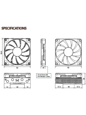 ����� ��� ���������� Scythe Shuriken 3 (140W, 4-pin PWM, 39mm, Al/Cu, 4x6mm, 1x92mm, 36.45CFM, 31.78dBA, 2500RPM, S: 1851/1700/1200/115X, AM5/AM4, silver, black)