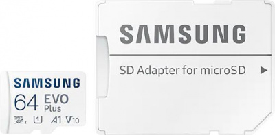 Флеш карта microSDXC 64Gb Class10 Samsung MB-MC64KA/RU EVO PLUS + adapter