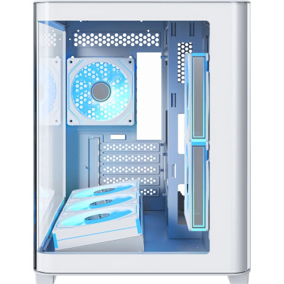 ������ XASTRA QR500M 6ARGB-FM-C10-UC White mATX/Aquarium/ 2 Curve Glass /6x120mm ARGB PWM FM fans/ Argb+PWM HUB 10port /Type-C/ QR500M-6FM12A-C10-UC-WH