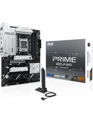 ����������� ����� ASUS PRIME X870-P WIFI, AM5, X870, 4*DDR5,  2*SATA, 4*M.2, 4*USB 3.2, 2*USB 2.0, 2*Type-C, 5*PCIx16, HDMI, ATX
