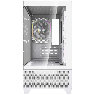������ Powercase Vision Micro M4W, Tempered Glass, Type-C, 3x 120mm ARGB PWM Fan, �����, mATX  (CVMM4W-A3)