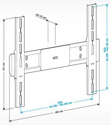 ��������� Holder LCD-F4611-B ������ ��� �� �� 32-65" ��������� �� ����� 35�� ������ 0� �� 40 ��