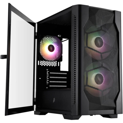 ������ 1STPLAYER DK D4-M ARGB Black / mATX / 2x140mm & 1x120mm ARGB fans / D4-M-BK-2F7-14-1F7