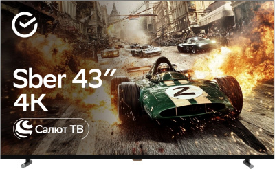 ��������� Sber 43" SDX-43U4124 LED 4K Ultra HD 60Hz ����� �� WiFi Smart TV ������