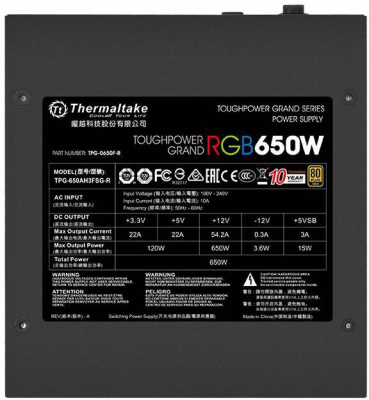   650W Thermaltake ToughPower Grand RGB (PS-TPG-0650FPCGEU-R)