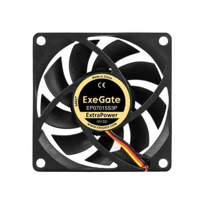 Exegate EX297039RUS ���������� 12� DC ExeGate ExtraPower EP07015S3P (70x70x15 ��, Sleeve bearing (��������� ����������), 3pin, 3000RPM, 27dBA)