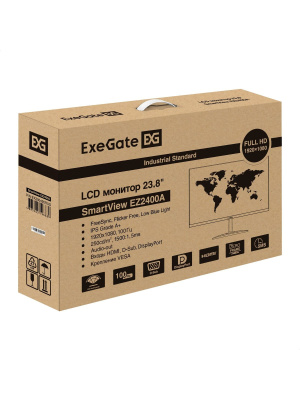 ������� ExeGate 23.8"�SmartView EZ2400A {IPS 1920x1080 100Hz 5ms 16:9 250cd 1500:1 178/178 D-Sub HDMI DisplayPort audio-out VESA}[EX300420RUS]