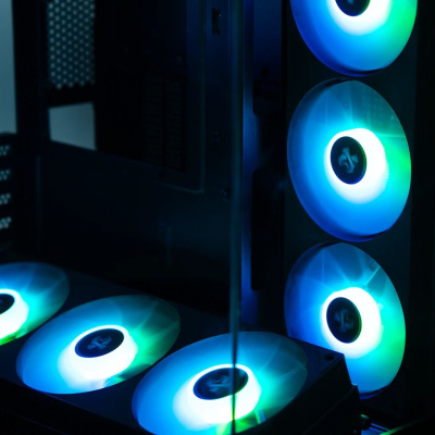 ������ XASTRA QW500 7ARGB-FC-C6-UC Black ATX/Aquarium/Screewless/1x120mm+2x360mm ARGB PWM FC fans/Argb+PWM HUB 6port/Type-C/ QW500-2FA36A-1FC12-C6-UC