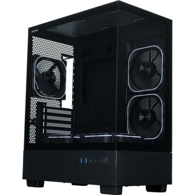 ������ XASTRA Q400M 5ARGB-FG-C6-UC Black mATX/Aquarium/Screewless/ 5x120mm ARGB PWM FG fans/Argb+PWM HUB 6port/ Type-C/ Q400M-5FG12A-C6-UC