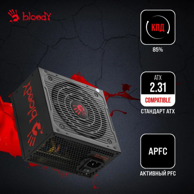 ���� ������� Bloody ATX 650W BD-PS650B 80+ bronze (20+4pin) APFC 120mm fan 6xSATA RTL