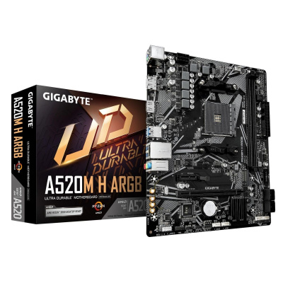 ����������� ����� Gigabyte A520M H ARGB, A520, AM4, mATX, ret