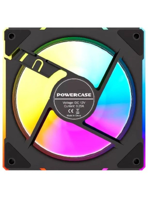 ���������� Powercase (M61-12 ARGB) Black 120x120x25�� (PWM, 4pin PWM (M+F)+ 3pin ARGB (M+F), 600-1500�10% ��/���) Bulk