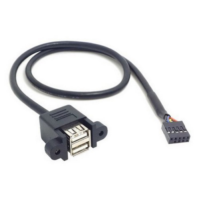  Advantech 1703100350  A Cable 2*5P-2.0/USB-A 4P(F)*2 34.5CM 