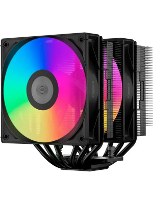 ����� ��� ���������� PCCooler RT620 ARGB BK (250W, 4-pin PWM, 157mm, Al/Cu, 6x6mm, 2x120mm, 73.32CFM, 34.9dBA, 2200RPM, S: 1851/1700/1200/115X,AM5/AM4, black)