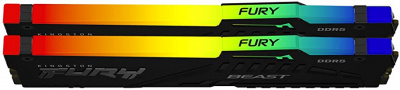   DDR 5 DIMM 64Gb PC44800, 5600Mhz, Kingston FURY Beast Black RGB CL40 (Kit of 2) (KF556C40BBAK2-64) (retail)