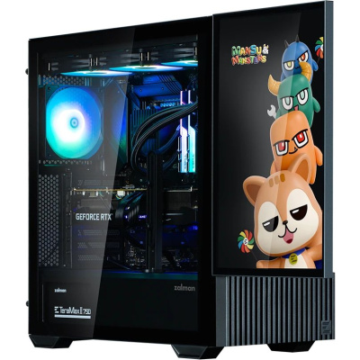 ������ MidiTower Zalman Z10 DS black (mATX, ��� ��, ARGB, USB Type-A + USB Type-C) (Zalman M4 Black)