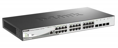 ����������� ���������� 2 ������ D-Link DGS-1210-28P/ME/B2A � 24 ������� 10/100/1000Base-T � 4 ������� 1000Base-X SFP (24 ����� � ���������� PoE 802.3af/802.3at (30 ��), PoE-������ 193 ��)