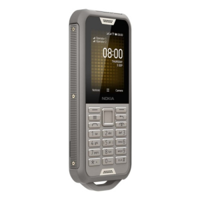   Nokia 800 DS TA-1186 SAND, 2.4'' 320x240, 512 , 4GB, up to 32GB flash, 2Mpix, 2 Sim, 2G, 3G, LTE, BT v4.1, Wi-Fi, GPS, Micro-USB, 2100mAh, KaiOS, 161g, 145,4 x62,1 x16,11 ,       (IP68)